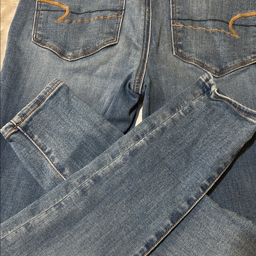 American Eagle Outfitters Blue Skinny Jeans with Modern Distressing - Picture 6 of 7